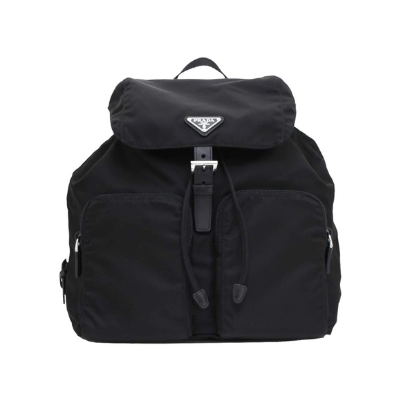 Authenticated Prada Tessuto Saffiano Buckle Backpack - Picture 1 of 15